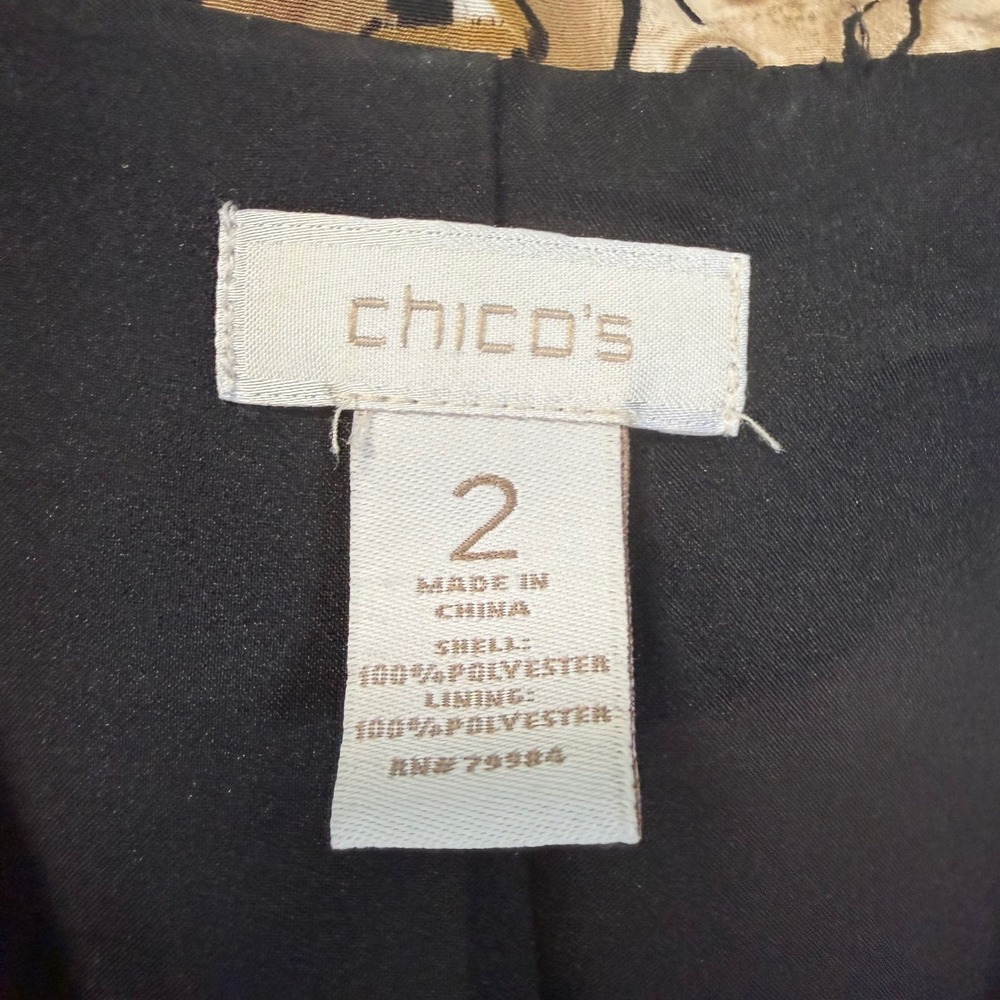 Chicos Animal Print Patchwork Blazer Jacket Leopa… - image 2